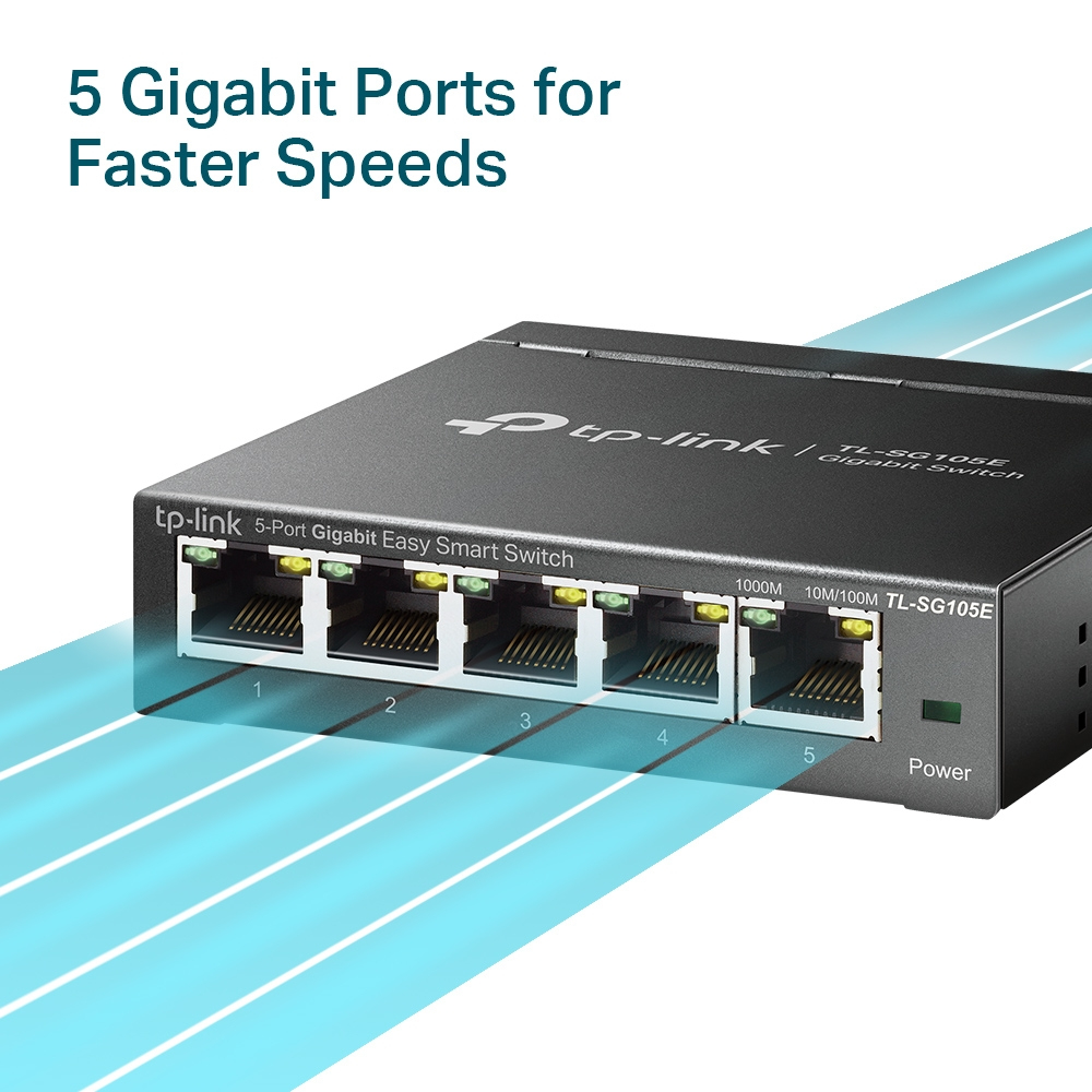 TP-Link TL-SG105E netwerk-switch Managed L2 Gigabit Ethernet (10/100/1000) Zwart - Afbeelding 5