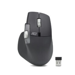 ACT Draadloze multi-connect muis Bluetooth en USB ontvanger, oplaadbaar, 4800 DPI met stille klik, snel scrolwiel en duimscrolwiel, gemaakt van gerecyclede materialen