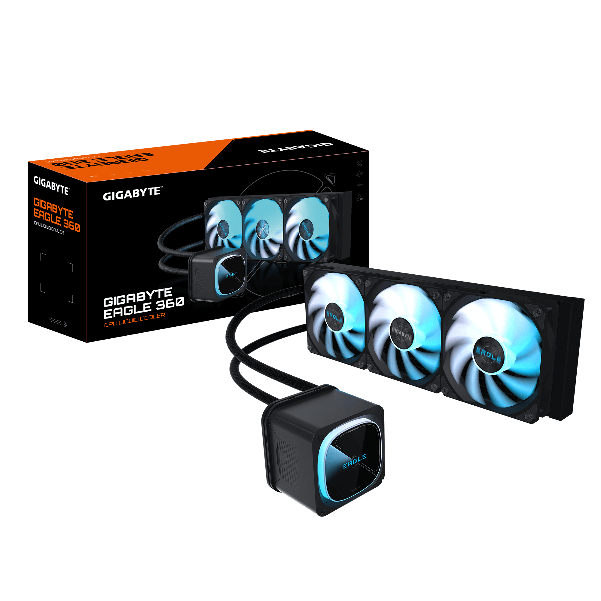 GIGABYTE EAGLE 360 Processor Alles-in-één vloeistofkoeler 12 cm Zwart 4 stuk(s) - Afbeelding 2