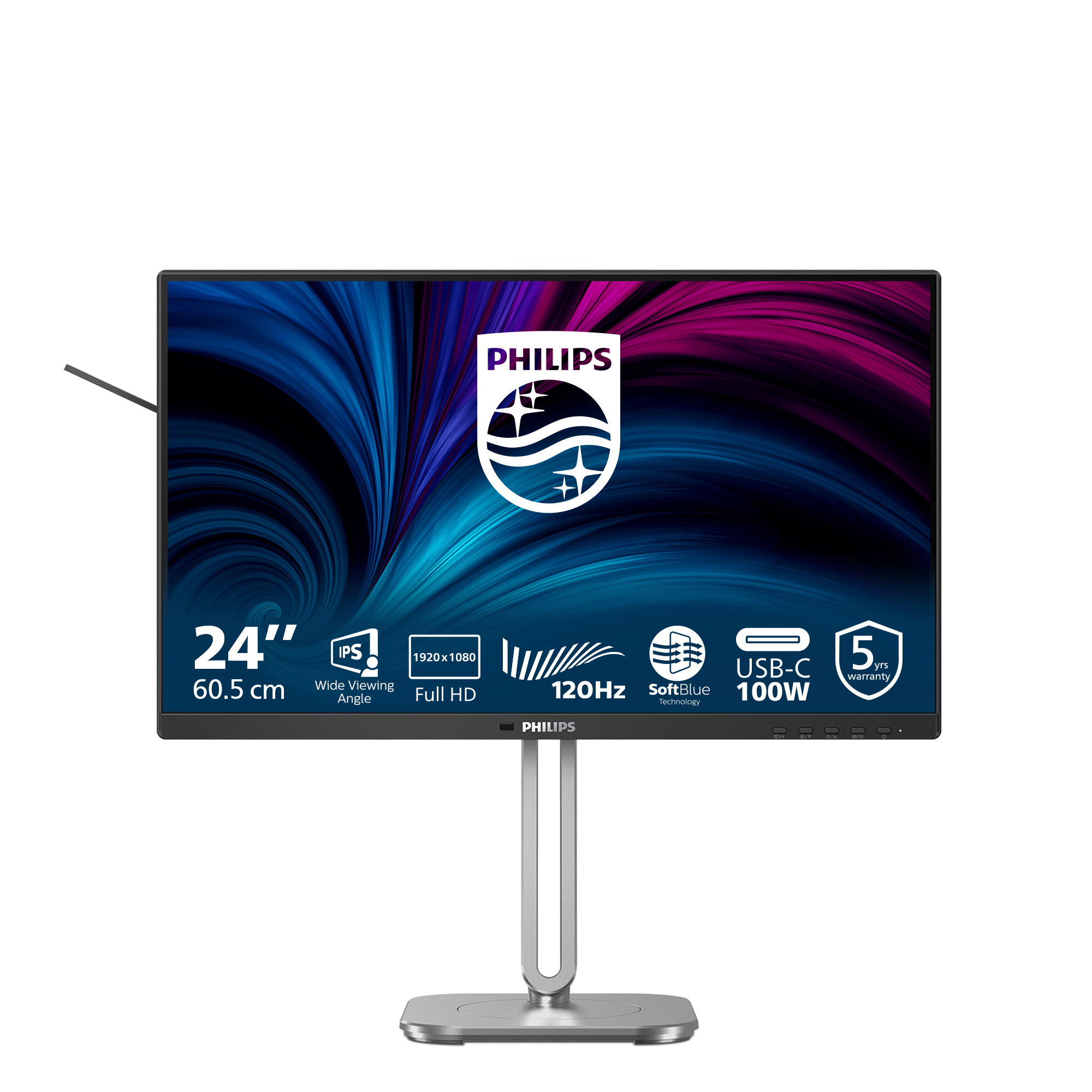 Philips 4000 series 24B2U4301/00 computer monitor 60,5 cm (23.8") 1920 x 1080 Pixels Full HD LCD Grijs - Afbeelding 2