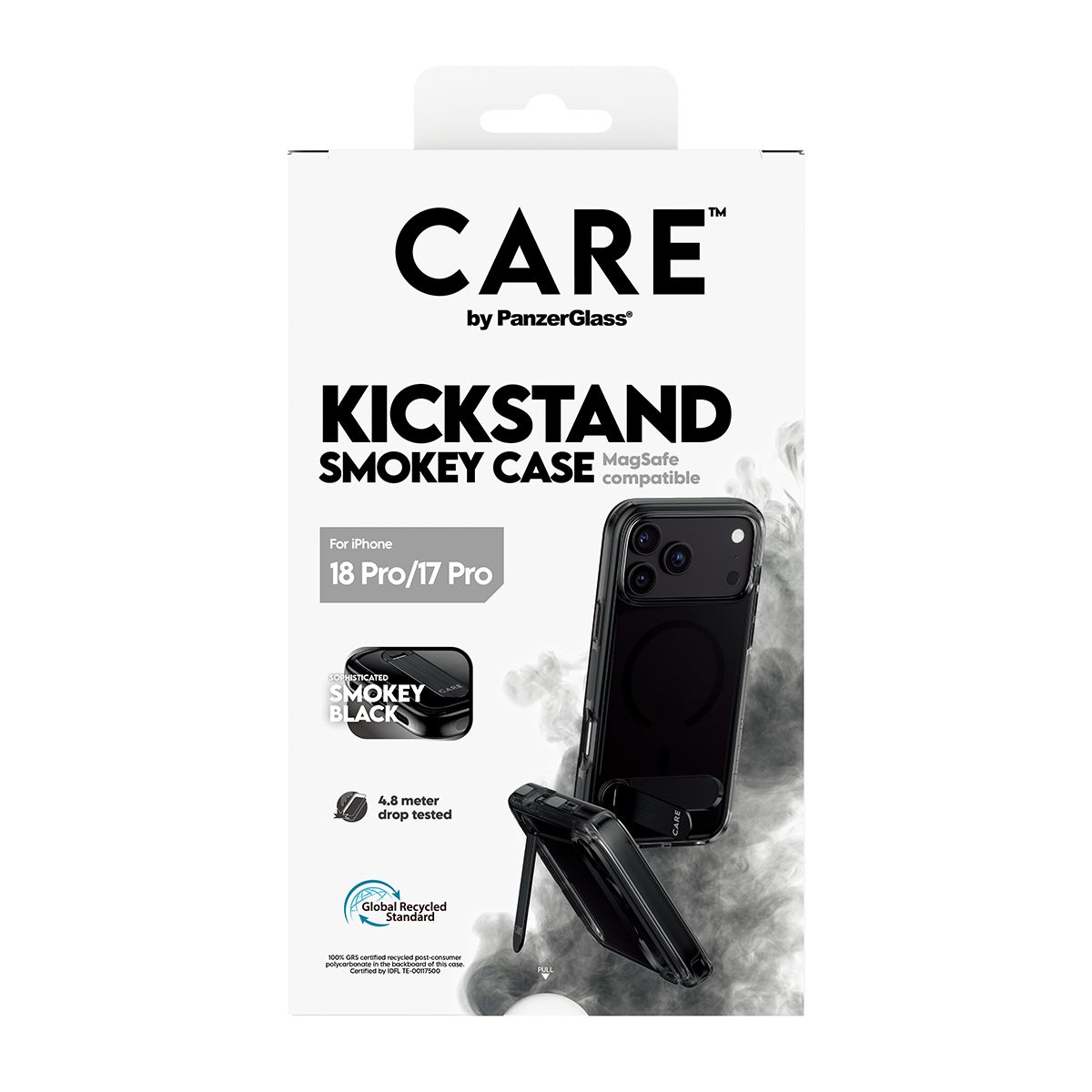 PanzerGlass CARE™ by ® Kickstand Case Smokey w. Black MagSafe iPhone 2026 Pro | 17 Pro mobiele telefoon behuizingen Hoes Transparant - Afbeelding 4
