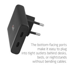 CLUB3D Slanke oplader met twee USB-C®-poorten, 65 W, GaN, PD 3.1, PPS - Afbeelding 6