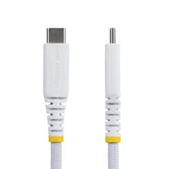 StarTech.com 30cm USB-C Laadkabel, Wit, 60W (3A) PD, Dual-Layer Gevlochten Nylon/TPE Mantel, Robuuste USB Type-C Oplaadkabel, USB 2.0 Fast Charge Kabel - Afbeelding 3
