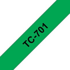 Brother TC-701 labelprinter-tape Zwart op groen