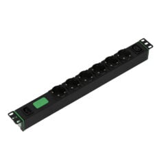 APC Easy Rack PDU, Basic, horizontaal, 1-fasig, 2,3 kW, 230 V, 10 A, 6 x SCHUKO- en 1 x C13-uitgangen, IEC 60320 C14-ingang
