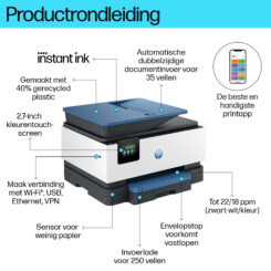 HP OfficeJet Pro 9125e Draadloos All-in-One Kleur Printer, Instant Ink; Dubbelzijdig printen - Afbeelding 6