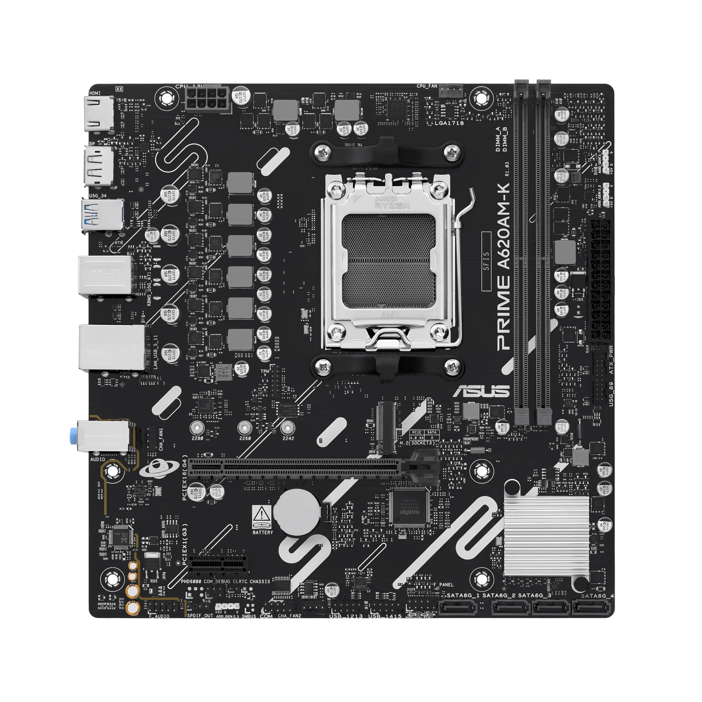 ASUS PRIME A620AM-K AMD A620A Socket AM5 micro ATX - Afbeelding 2