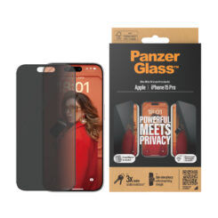PanzerGlass ® Privacy Screen Protector iPhone 15 Pro | Ultra-Wide Fit w. EasyAligner Doorzichtige schermbeschermer Apple 1 stuk(s) - Afbeelding 3