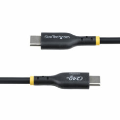 StarTech.com 3m USB-C Laadkabel, Charge & Sync, 240W (5A) PD EPR, USB 2.0, Laptop Type C Laadkabel, USB-IF Gecertificeerd, TPE Mantel - Zwarte USB-C Oplaadkabel - Afbeelding 5