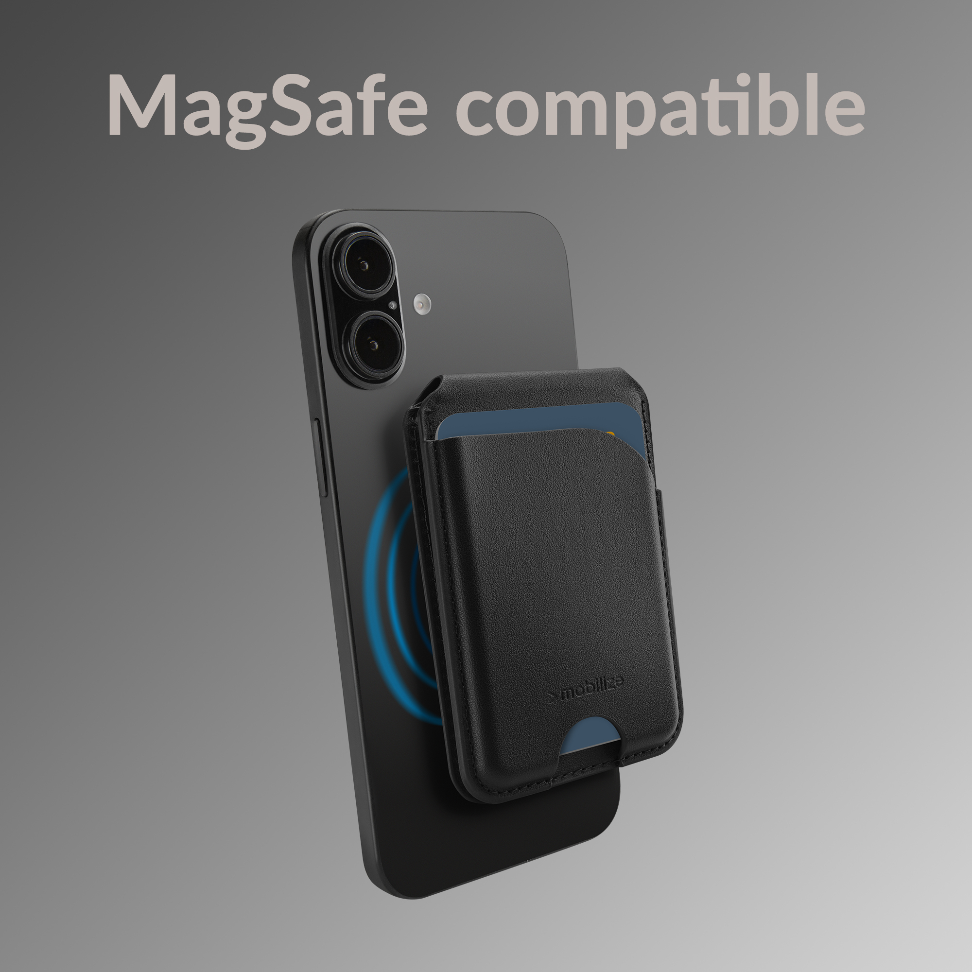 Mobilize MagSafe Compatible Magnet Card Holder with Stand Function Black - Afbeelding 4