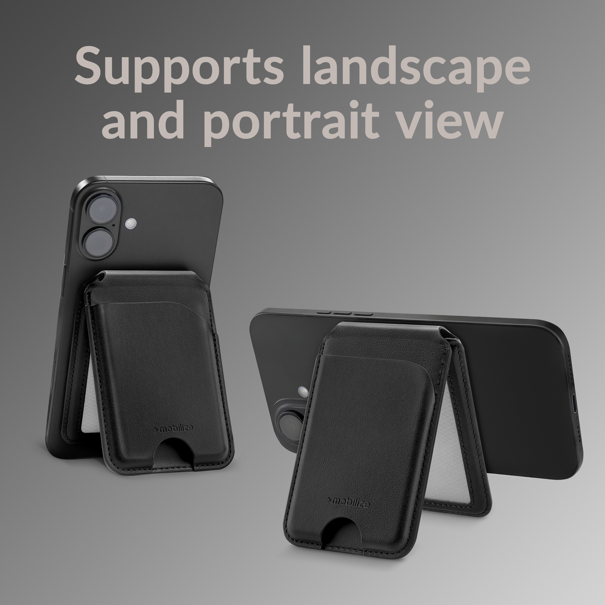 Mobilize MagSafe Compatible Magnet Card Holder with Stand Function Black - Afbeelding 5