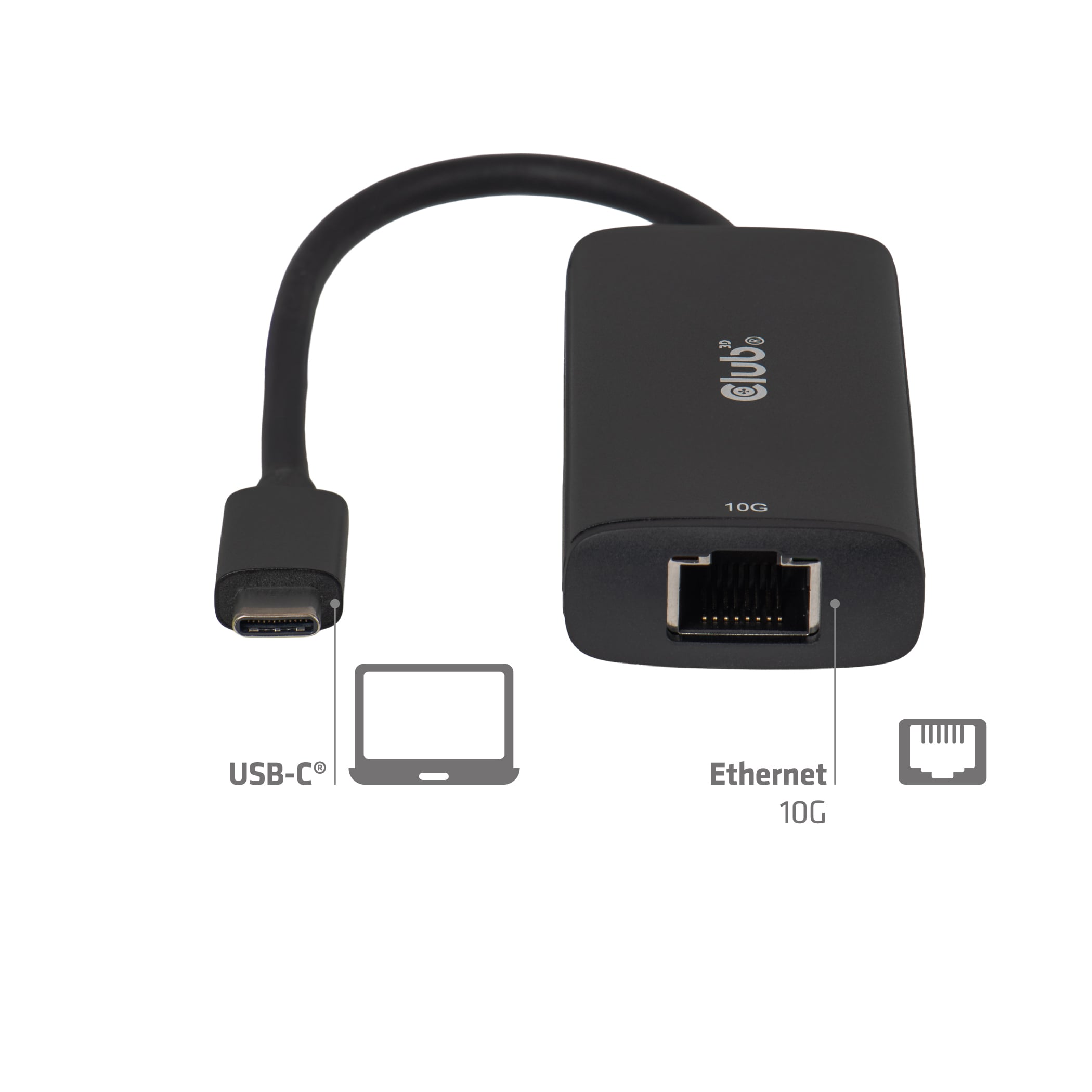 CLUB3D USB-C® naar RJ45 10G Ethernet-adapter M/V - Afbeelding 5