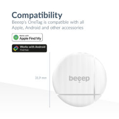 Beeep OneTag Apple Find My & Android Tracker White & Keychain White - 1 pack - Afbeelding 8