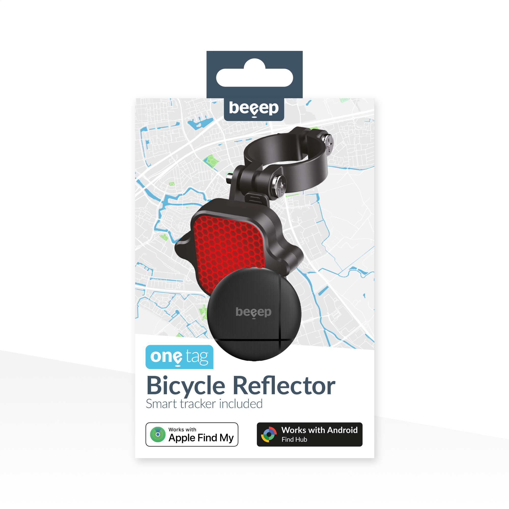 Beeep OneTag Apple Find My & Android Tracker Black & Bicycle Reflector - Afbeelding 9