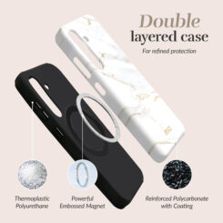 MIO White Marble Magsafe Compatible for Samsung S26 5G - Afbeelding 5