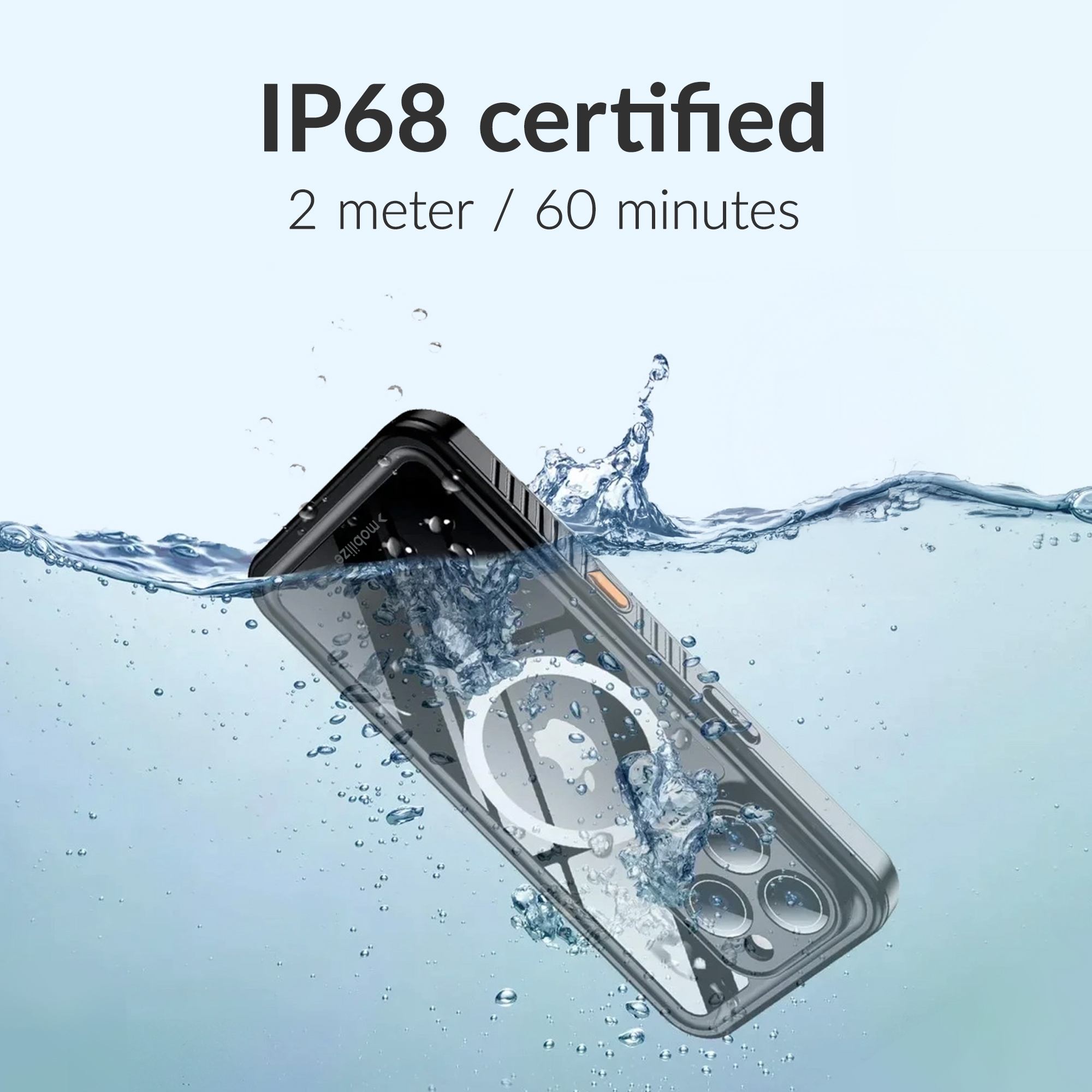 Mobilize MagSafe Compatible Waterproof Case Apple iPhone 16e/17e Clear/Black - Afbeelding 2