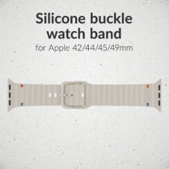 Mobilize Silicon Watch Band - Buckle - for Apple 42/44/45/49mm - Starlight - Afbeelding 2