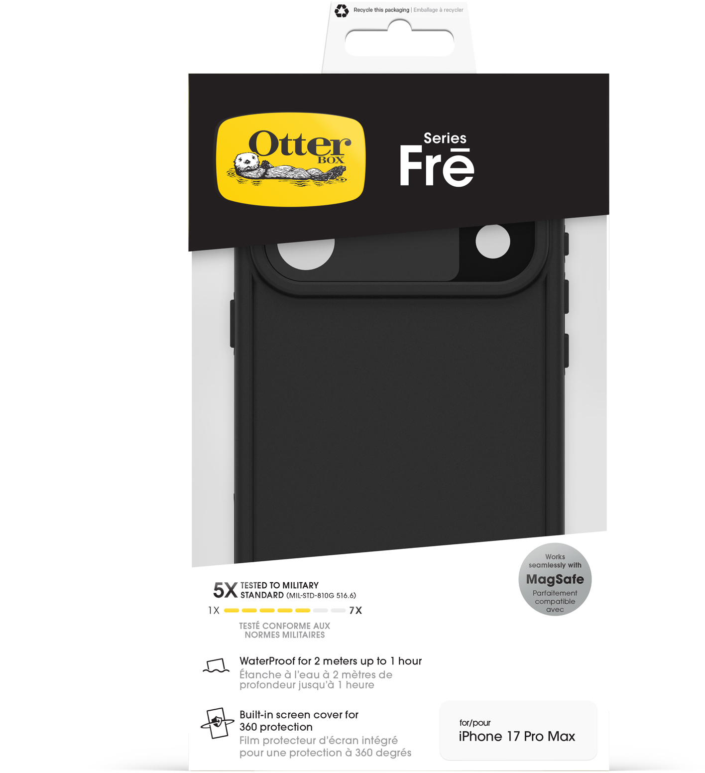 OtterBox Fre for MagSafe Case Apple iPhone 17 Pro Max Black - Afbeelding 5
