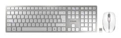 CHERRY DW 9100 SLIM toetsenbord Inclusief muis Universeel RF-draadloos + Bluetooth QWERTZ Duits Zilver