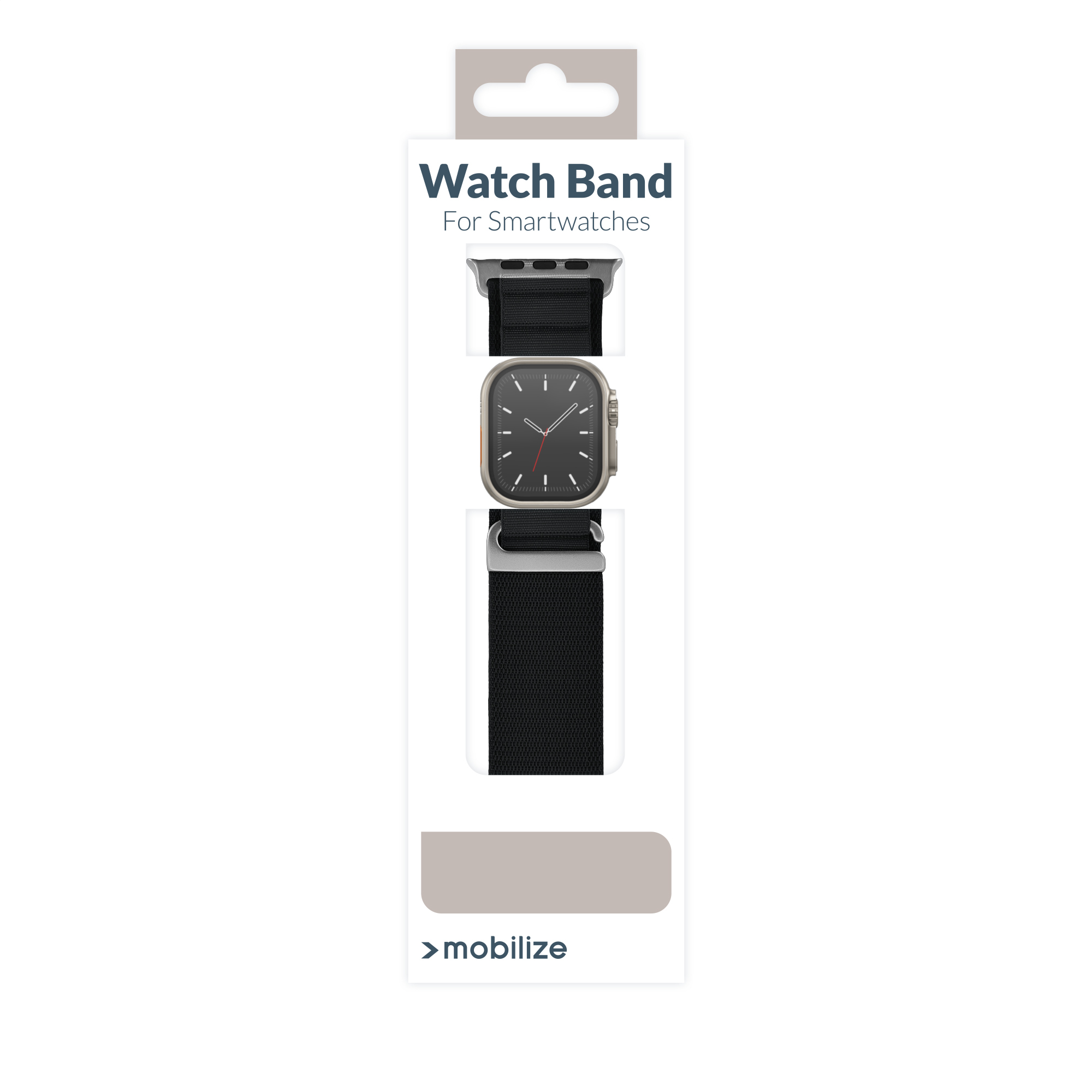 Mobilize Nylon Watch Band - Alpine - Titanium Connector - for Apple 42/44/45/49mm - Black - Afbeelding 9