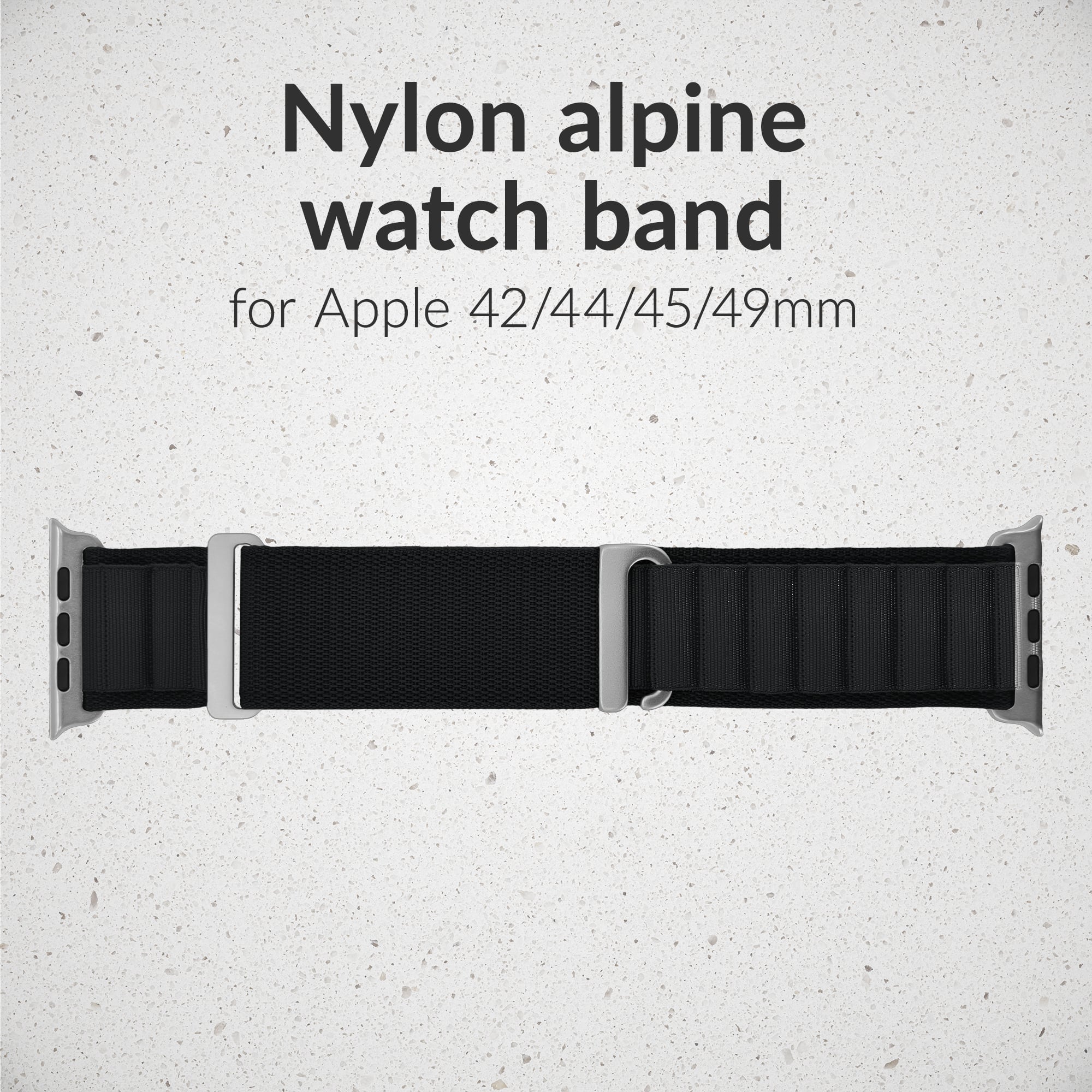 Mobilize Nylon Watch Band - Alpine - Titanium Connector - for Apple 42/44/45/49mm - Black - Afbeelding 2