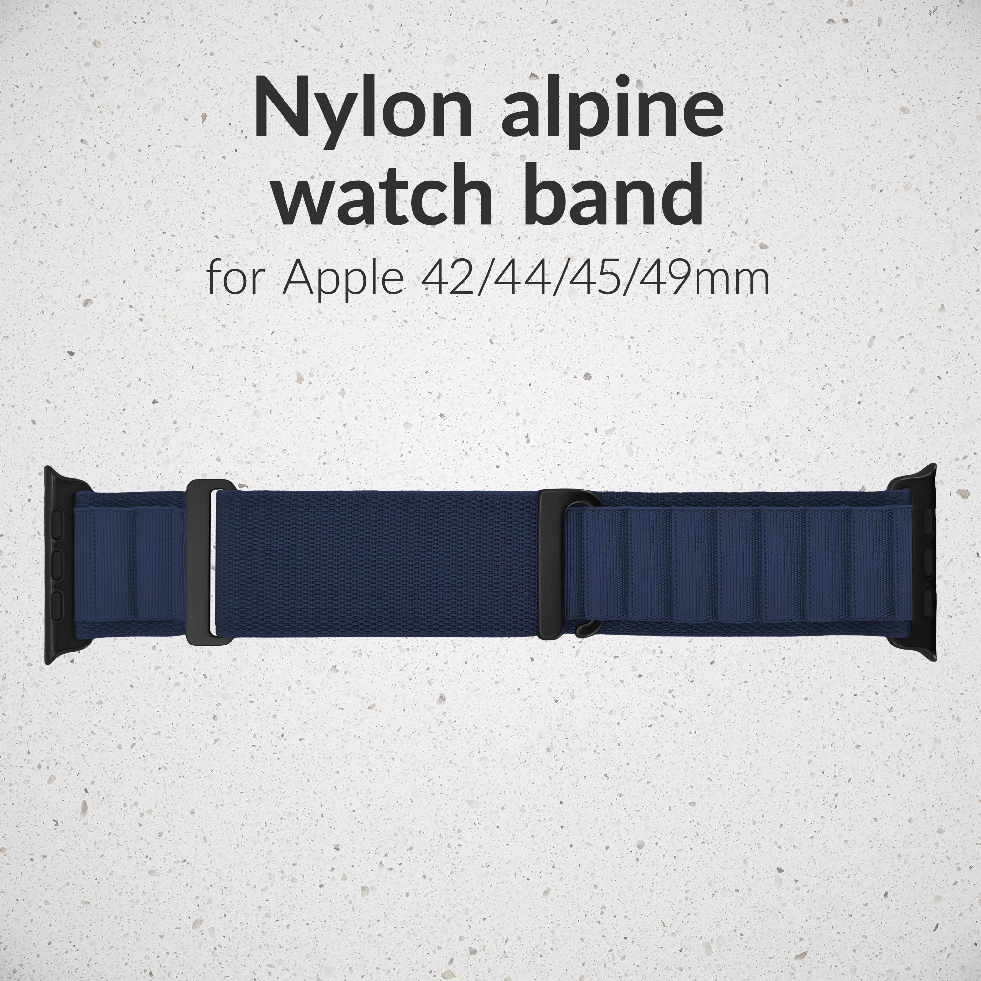 Mobilize Nylon Watch Band - Alpine - Black Connector - for Apple 42/44/45/49mm - Blue - Afbeelding 2