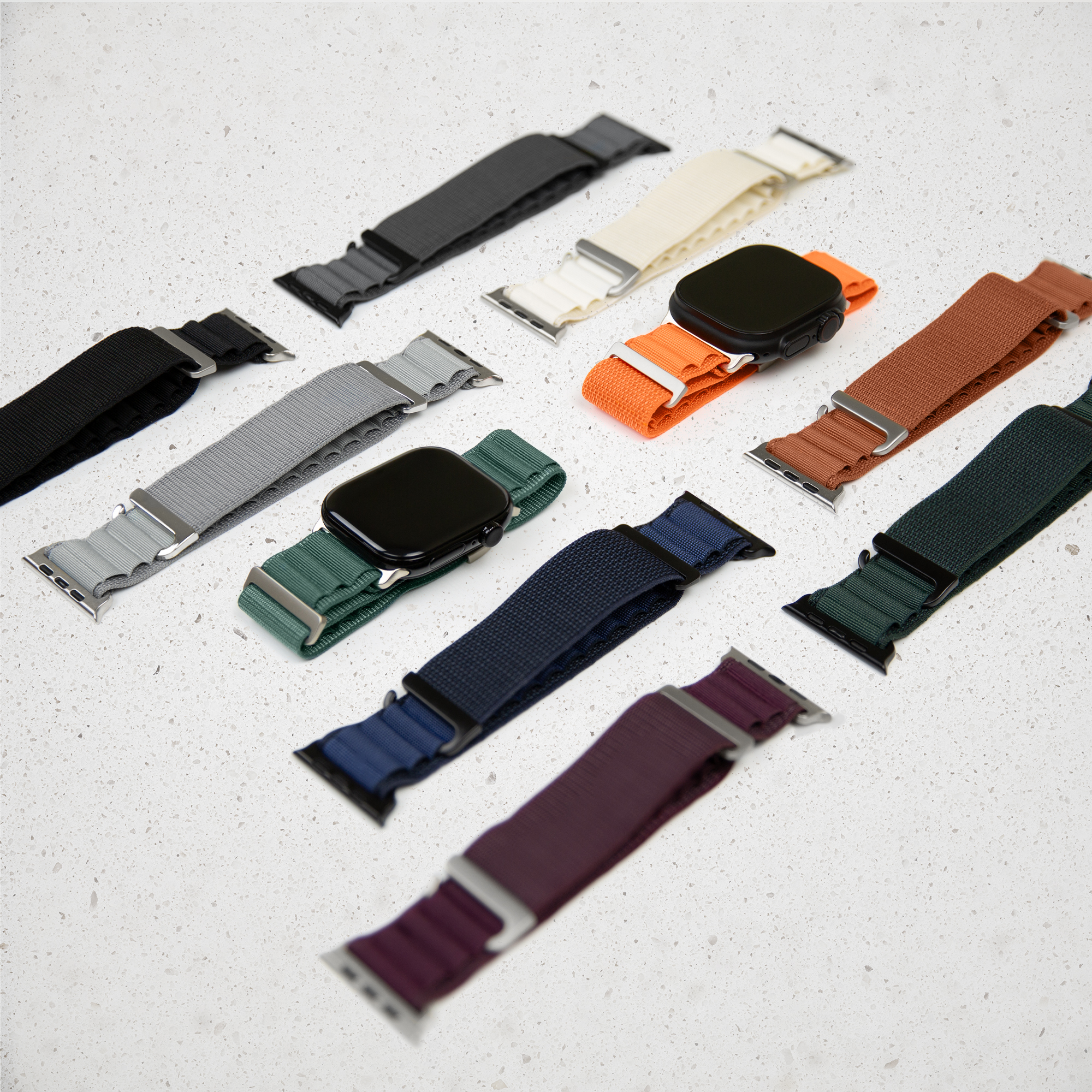 Mobilize Nylon Watch Band - Alpine - Black Connector - for Apple 42/44/45/49mm - Blue - Afbeelding 5