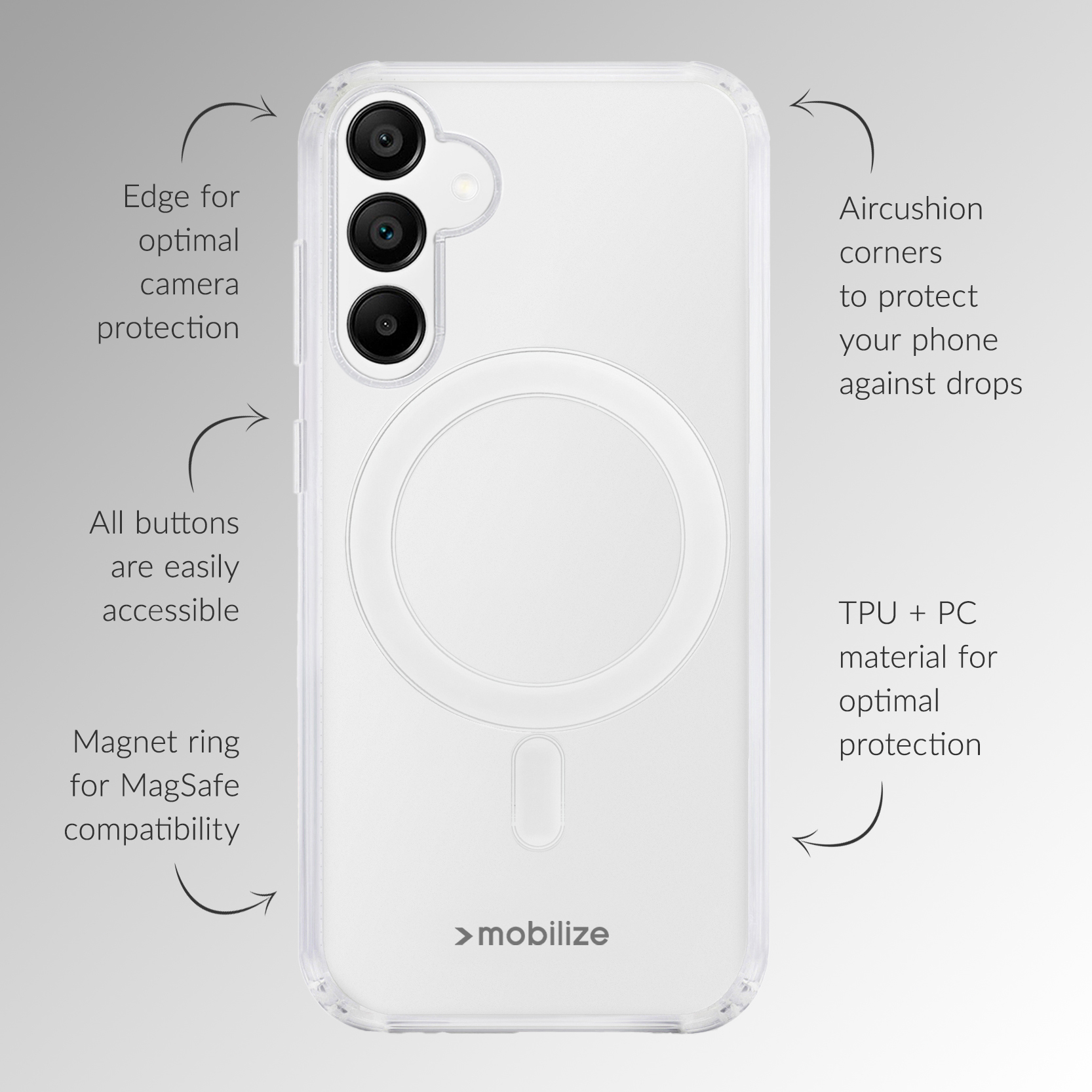 Mobilize Magsafe Compatible Naked Protection Case for Google Pixel 11/11 Pro Clear - Afbeelding 3