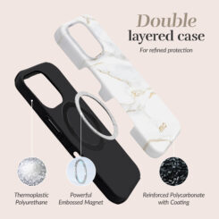 MIO White Marble Magsafe Compatible for iPhone 17 Pro/18 Pro - Afbeelding 2