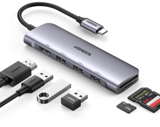 Ugreen 20956A interface hub USB Type-C 5000 Mbit/s Zilver - Afbeelding 5