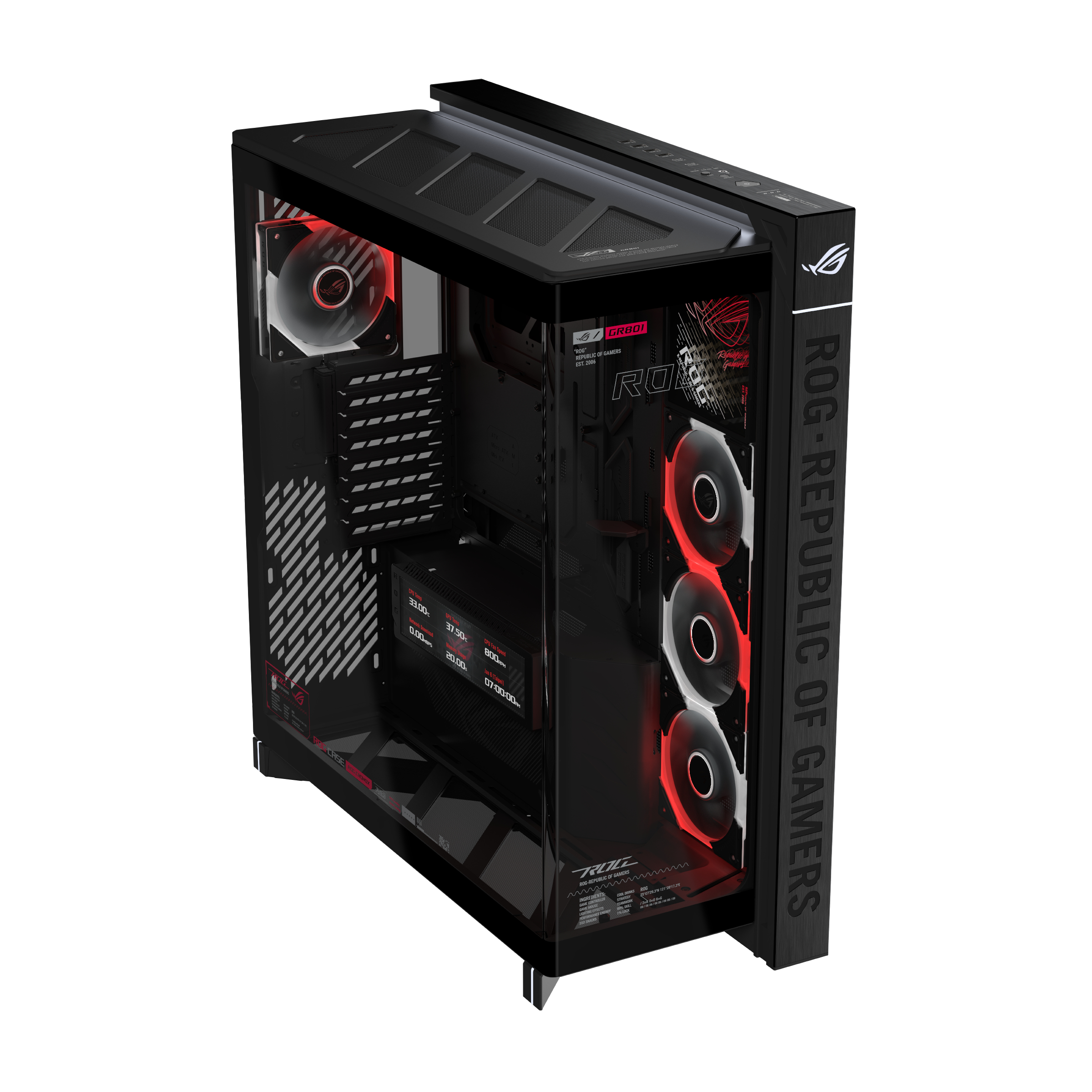 ASUS ROG CRONOX GR801 CURVE TG ARGB BLACK Midi Tower Zwart - Afbeelding 3