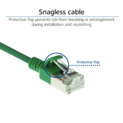 ACT Groene 1,5 meter LSZH U/FTP CAT6A datacenter slimline patchkabel snagless met RJ45 connectoren - Afbeelding 6