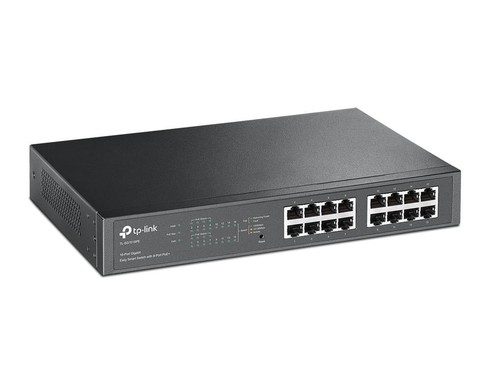 TP-Link TL-SG1016PE Managed L2 Gigabit Ethernet (10/100/1000) Power over Ethernet (PoE) 1U Zwart - Afbeelding 3
