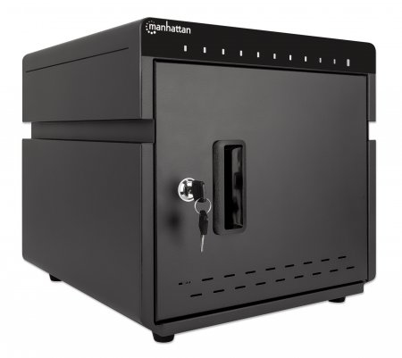 Manhattan USB-C laadkast voor 10 apparaten (iPad tot 11"), ook voor tablets en smartphones, vakken 264×22×235 mm, laadkabels niet inbegrepen (USB-C-kabel 354868 aanbevolen), afsluitbaar, alternatief voor laadtrolley, EU/UK-stroomkabels inbegrepen - Afbeelding 3
