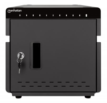 Manhattan USB-C laadkast voor 10 apparaten (iPad tot 11"), ook voor tablets en smartphones, vakken 264×22×235 mm, laadkabels niet inbegrepen (USB-C-kabel 354868 aanbevolen), afsluitbaar, alternatief voor laadtrolley, EU/UK-stroomkabels inbegrepen - Afbeelding 4