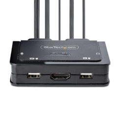 StarTech.com 2-Port Hybride USB-C HDMI KVM Switch, 4K 60Hz, Compacte KVM met 1.8m USB-A/HDMI/Audio & 1.2m USB-C Geïntegreerde Host Kabels, Bus Powered, Remote Drukknop/Hotkey Schakelaar - Afbeelding 4
