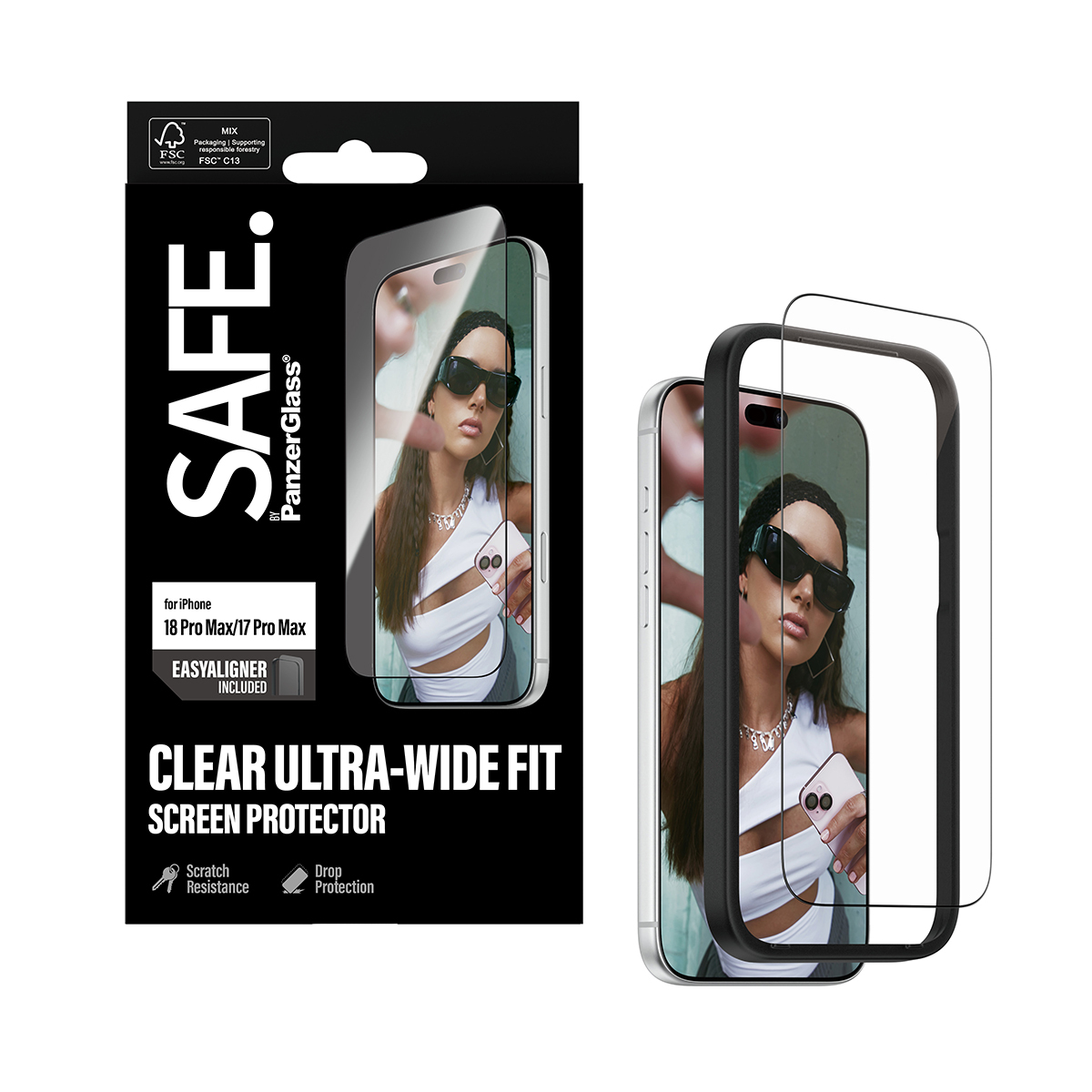 PanzerGlass SAFE. by ® Screen Protector iPhone 2026 Pro Max | 17 Pro Max | Ultra-Wide Fit m. EasyAligner Doorzichtige schermbeschermer 1 stuk(s) - Afbeelding 6
