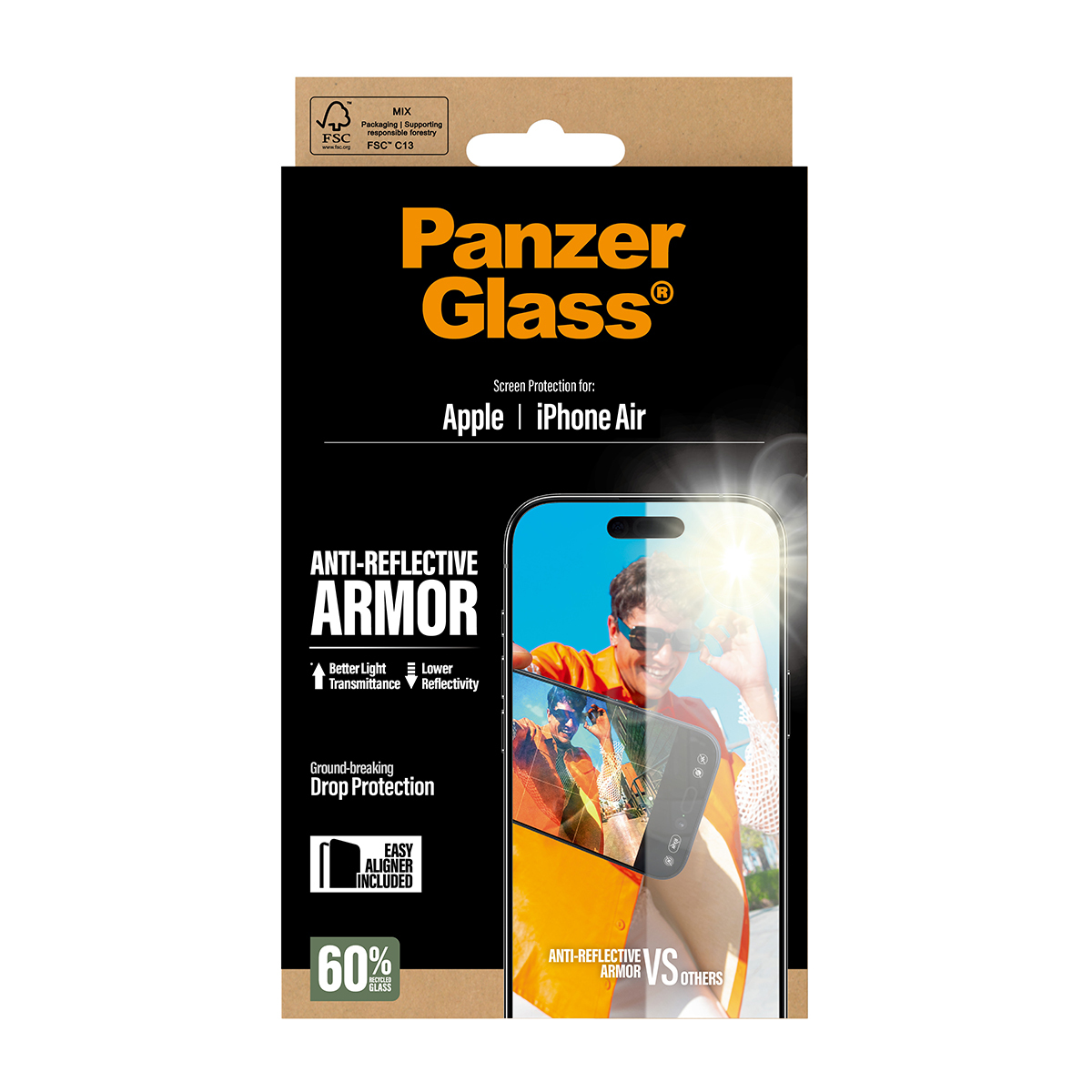 PanzerGlass ® Anti-Reflective Armor Screen Protector iPhone Air w. EasyAligner Doorzichtige schermbeschermer Apple 1 stuk(s) - Afbeelding 4