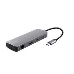 Trust Dalyx 8-in-1 USB-C Multiport Adapter - USB-C hub – HDMI en Ethernet – Power Delivery ondersteuning – Grijs - Afbeelding 2