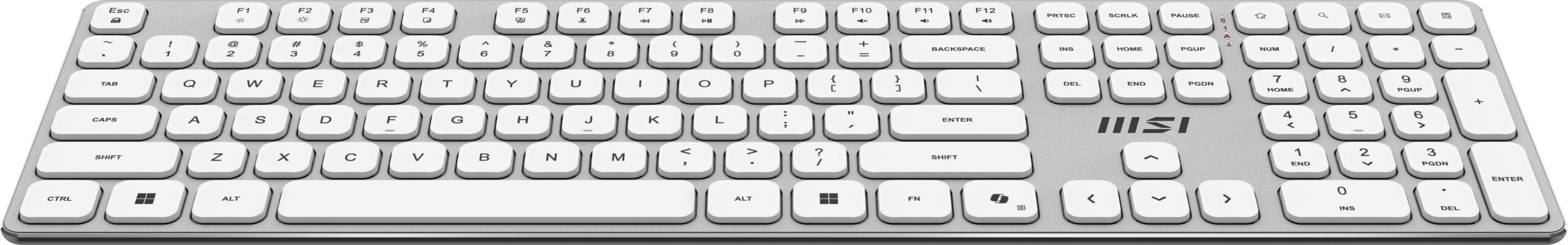 MSI FORGE K210 W COMBO WHITE US toetsenbord Inclusief muis Thuis/Werk USB QWERTY Amerikaans Engels Wit - Afbeelding 5