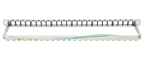 Intellinet 24-poorts afgeschermd leeg patchpanel, 0,5U, 19" keystone high-density ontwerp, uitneembare kabelmanagementbalk, geschikt voor Cat6/Cat6A modules, zwart - Afbeelding 6