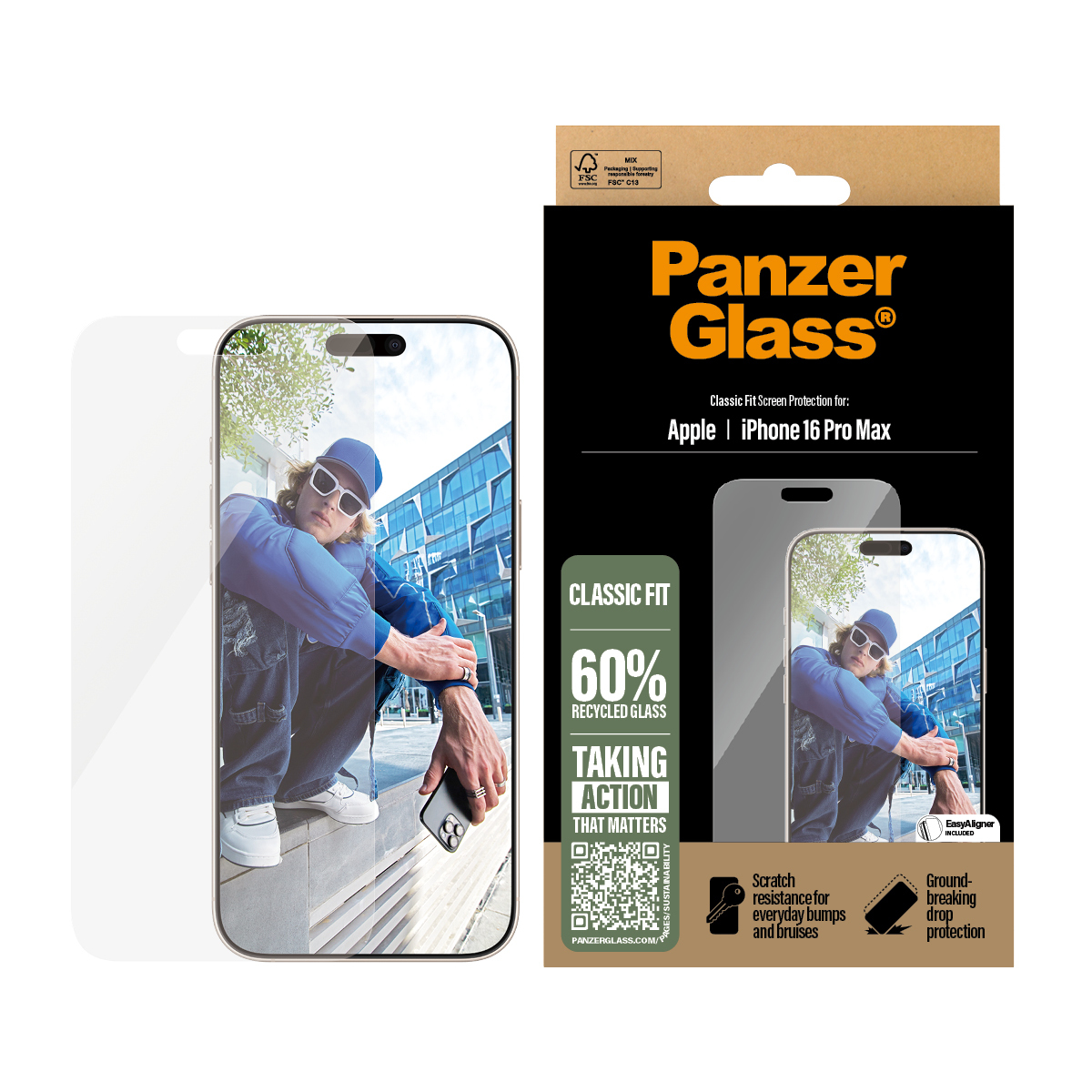 PanzerGlass ® Screen Protector iPhone 16 Pro Max | Classic Fit Doorzichtige schermbeschermer Apple 1 stuk(s) - Afbeelding 3