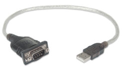Manhattan 205146 seriële kabel Zwart, Transparant 0,45 m USB Type-A D-Sub (DB-9) - Afbeelding 4