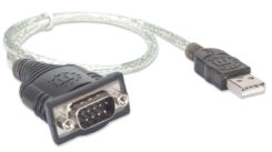 Manhattan 205146 seriële kabel Zwart, Transparant 0,45 m USB Type-A D-Sub (DB-9) - Afbeelding 3