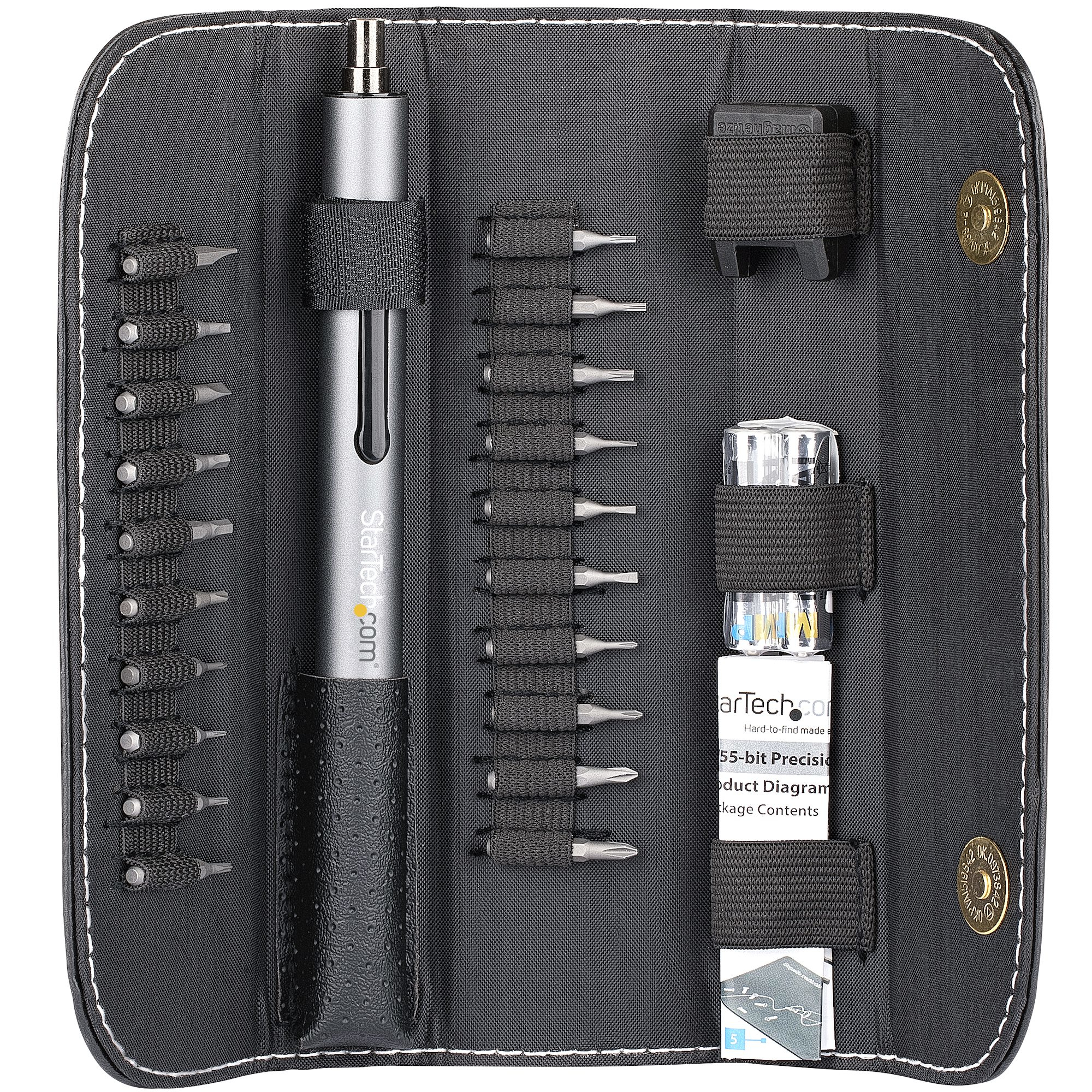 StarTech.com 20 Bit Elektrische Precisie Schroevendraaier Set - Mini Schroevendraaier op Batterij voor Laptop, Computer, Tablet, Telefoon & Electronica Reparatie - Magnetisch - Draadloos