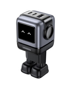 Ugreen Nexode RG 65W 3-Port GaN Mobiele computer, Mobiele telefoon, Laptop, Powerbank, Telefoon Grijs AC Snel opladen Binnen - Afbeelding 3