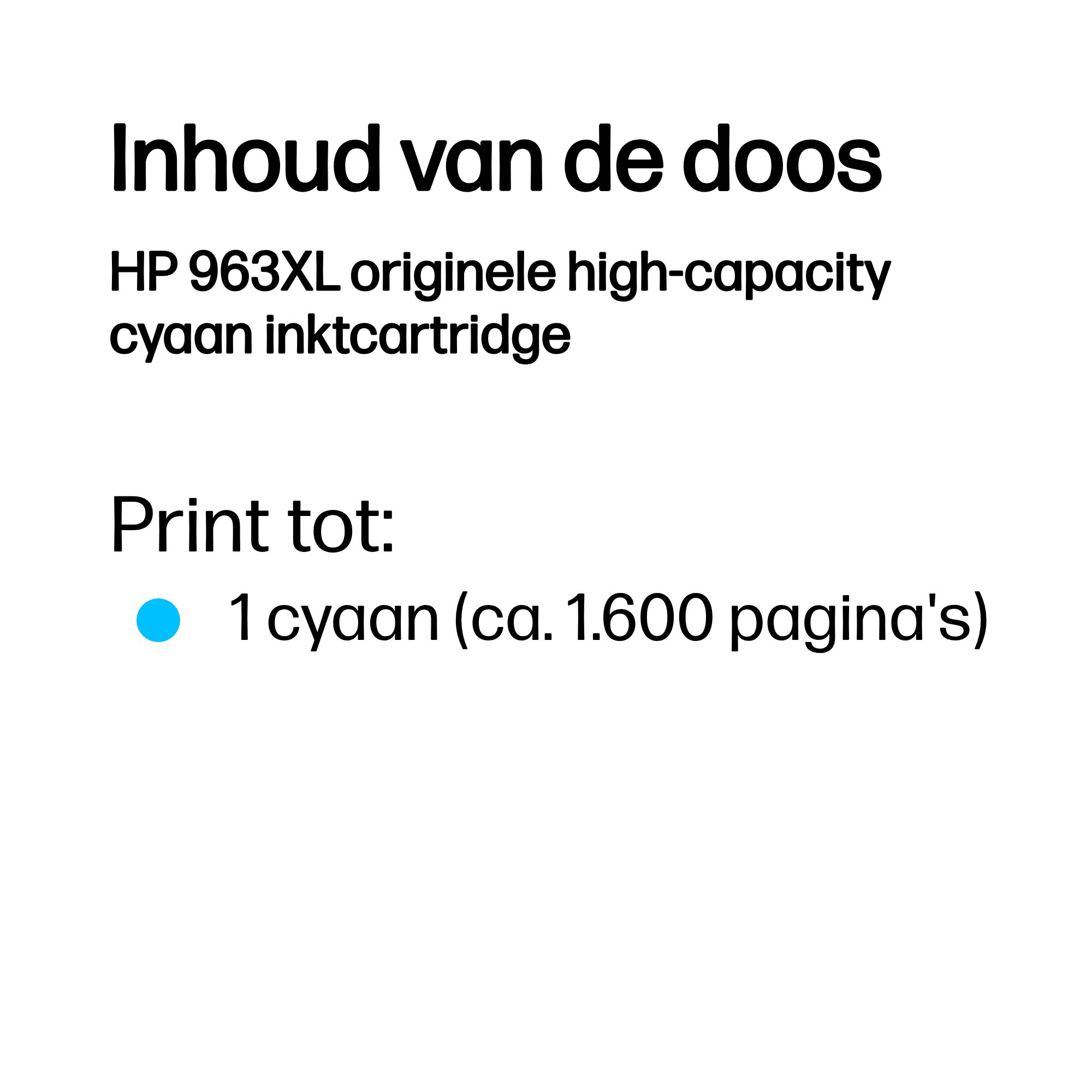 HP 963XL originele high-capacity cyaan inktcartridge - Afbeelding 4