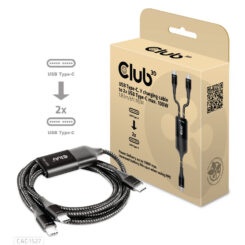 CLUB3D USB Type-C, Y charging kabel ( PPS ) to 2x USB Type-C max. 100W, 1.83m/6ft M/M - Afbeelding 3