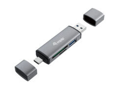 Equip 245460 geheugenkaartlezer USB 3.2 Gen 1 (3.1 Gen 1) Type-A/Type-C Grijs - Afbeelding 2
