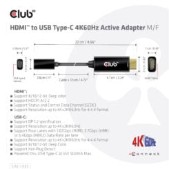 CLUB3D HDMI to USB Type-C 4K60Hz Active Adapter M/F - Afbeelding 5